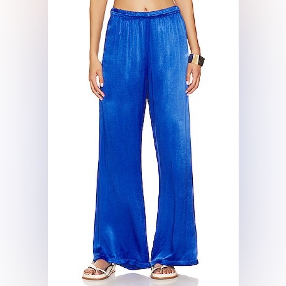 Revolve Michael Lauren Blue Silk Theoden Wide Leg Pant in UltraMarine XS - Picture 1 of 5